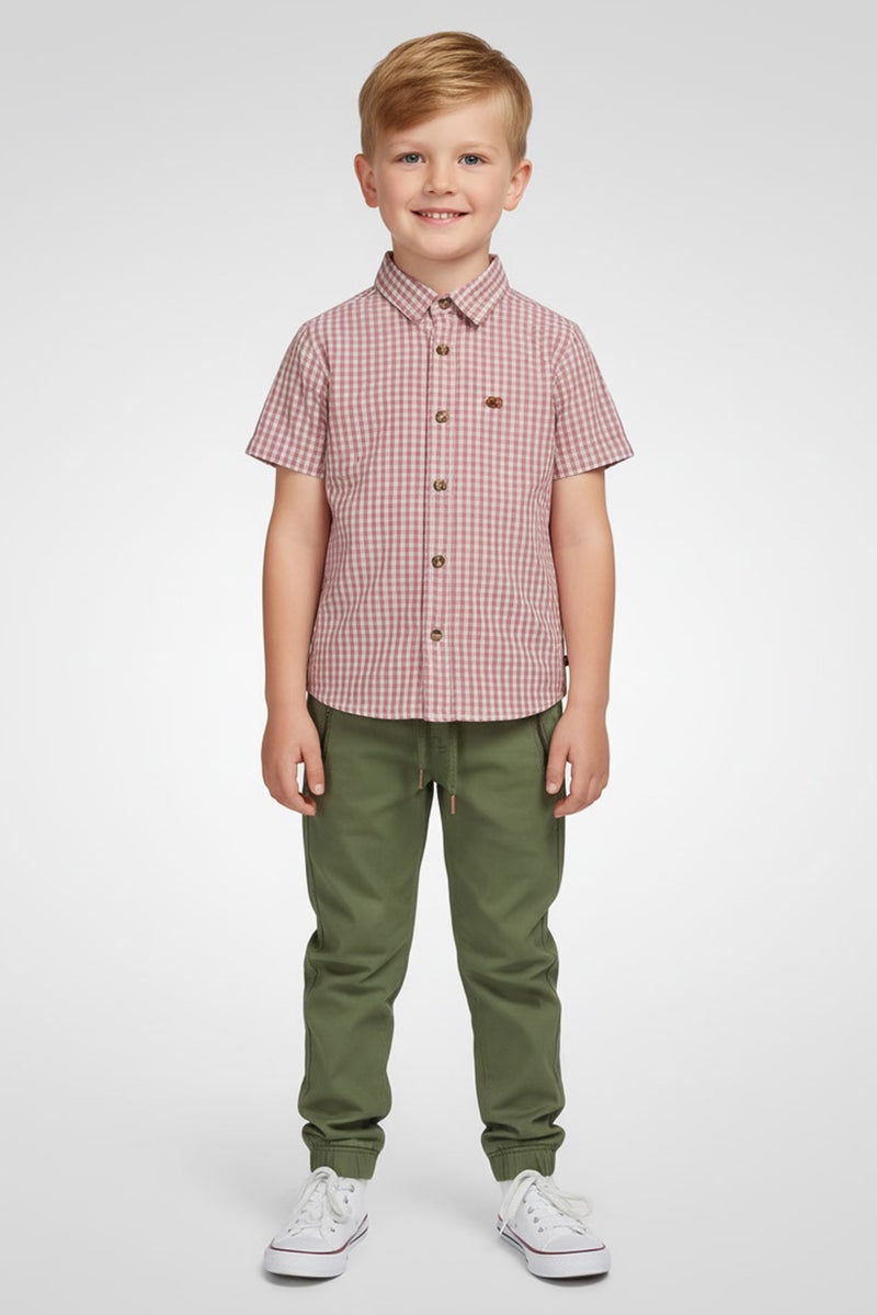Bearpaw Toddlers Boy 2Pcs Gingham Pattern Shirt And Pants Set , Multicolor - Image 1
